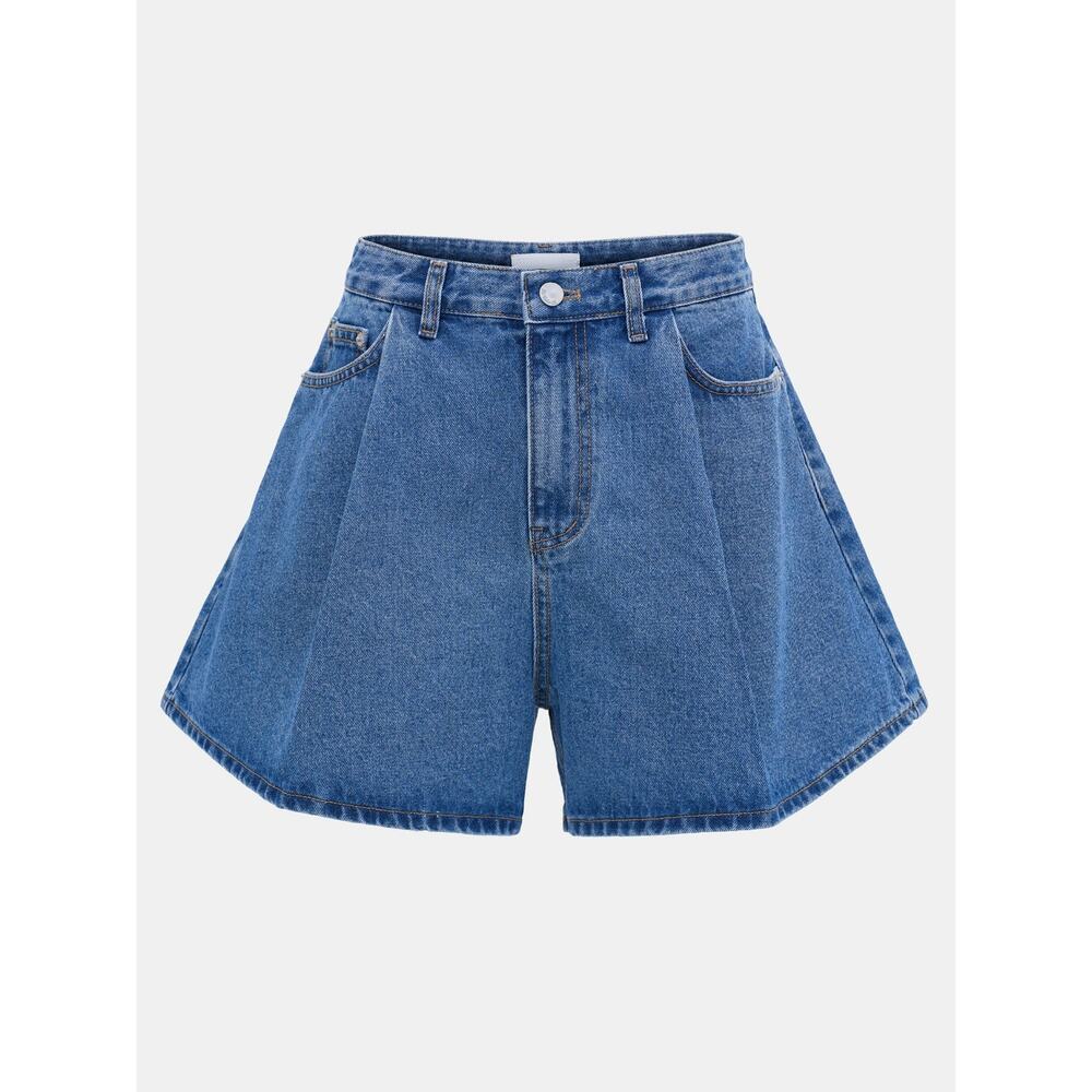 Source Unknown Flared Denim Shorts Medium Blue - L - image 5